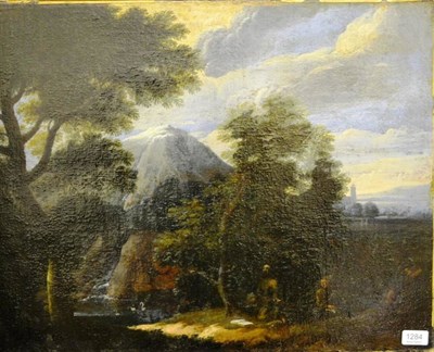 Lot 1284 - Follower of Dughet (18th/19th century) Saints in the wilderness, oil on canvas, 51cm by 64cm