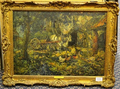 Lot 1293 - John Falconar Slater (1857-1937) ";Farmyard near Rothbury";, signed, indistinctly dated,...