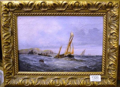 Lot 1320 - Circle of William Thornley (fl.1859-1898) Sailing Boats off the South East Coast, oil on...