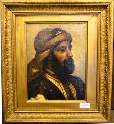 Lot 1323 - Follower of George Frederick Lewis (1805-1876) A head study of an Arabian man, oil on canvas,...