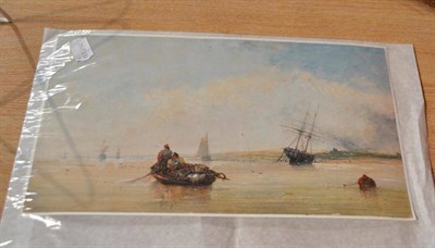 Lot 1337 - Circle of Thornley (19th/20th century) Figures in a fishing boat in calm waters with other shipping