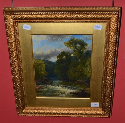 Lot 1340 - James Burrel Smith (1822-1897) River landscape, signed, date obscured by the mount, oil on...