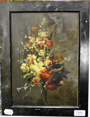 Lot 1351 - Continental School (18th/19th century) A Bouquet of summer flowers, oil on canvas, 32cm by 22cm