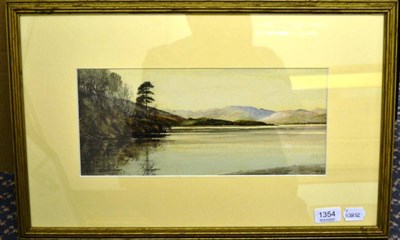 Lot 1354 - John George Mathieson (20th century) ";On Loch Katrine";, signed, watercolour with scratching...