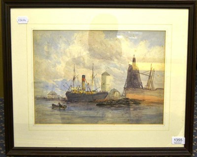 Lot 1355 - J.S. Sharpe (Early 20th century) Goole Docks, signed, watercolour, 26cm by 36.5cm