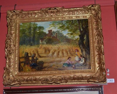 Lot 1363 - H* Hardy (19th century) ";Harvest Home";, bears an old inscribed label verso, oil on canvas,...