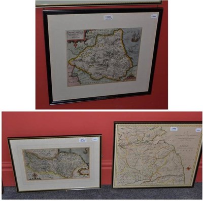 Lot 1395 - Saxton/Kip Eboracensis... North Riding, hand-coloured map, mounted, framed and glazed; Saxton/Hole