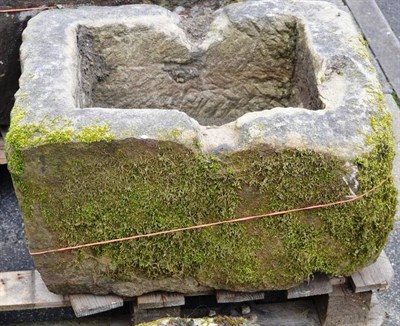 Lot 1403 - A rectangular stone trough, 69cm wide