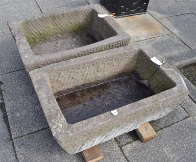 Lot 1432 - Two rectangular stone troughs, 83cm and 75cm wide