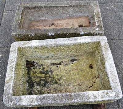 Lot 1433 - Two rectangular stone troughs, 80cm and 83cm wide