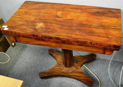 Lot 1446 - Early Victorian rosewood fold over card table