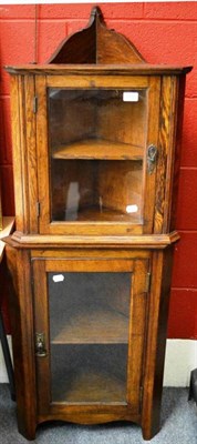 Lot 1493 - Two glazed oak cupboards