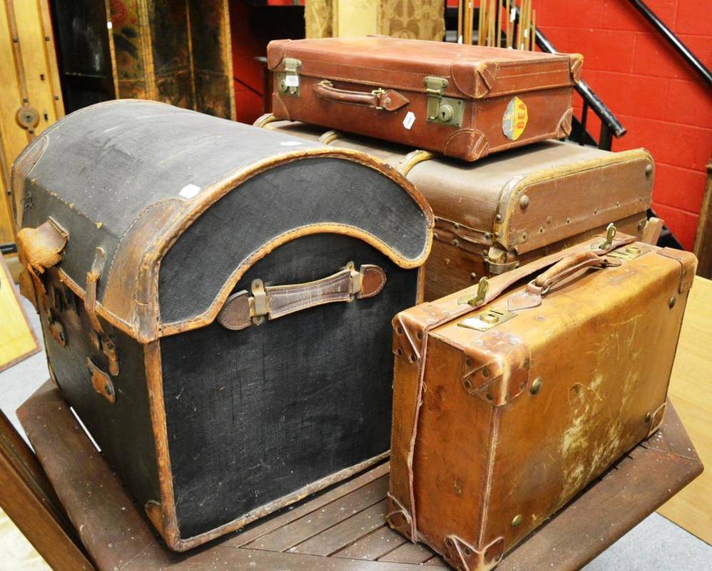 Lot 1508 - Two trunks and two suitcases