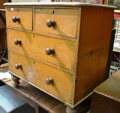 Lot 1517 - ^ Victorian scumbled pine four drawer chest