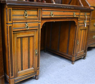 Lot 1546 - Late 19th century walnut desk, the drawer stamped 'Gillows & Co Lancaster, 10988'