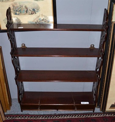 Lot 1627 - Set of mahogany Chippendale style shelves