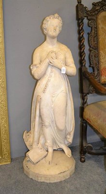 Lot 1645 - Giovanni Maria Benzoni (1808-1873): A white marble figure of a girl, allegorical of Hope, dated...