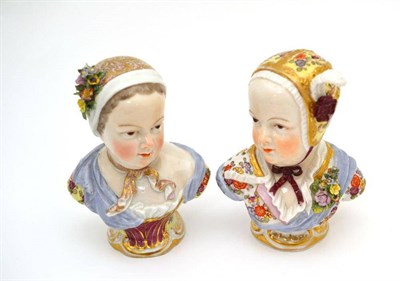 Lot 78 - Pair of Meissen style busts