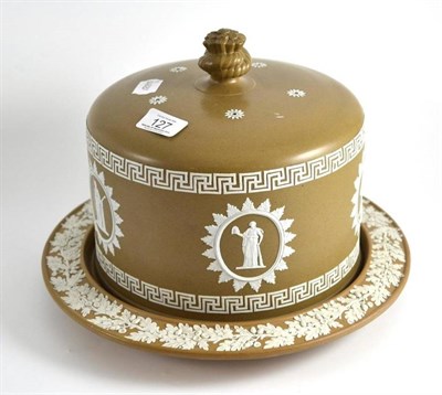 Lot 127 - Jasperware cheese dome, 32cm diameter