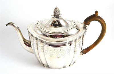 Lot 138 - A George III silver teapot, maker's mark Peter, Ann and William Bateman, London 1800, 19cm high