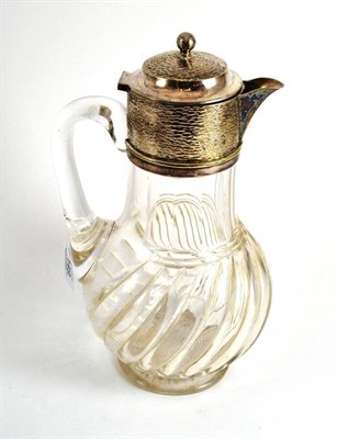 Lot 149 - A Victorian silver plated and cut glass claret jug