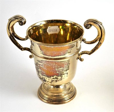 Lot 152 - Silver two handled trophy cup, 17ozt, 20cm high