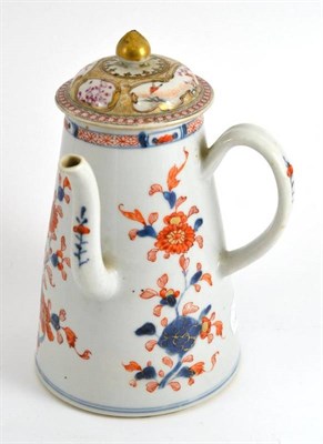 Lot 157 - Chinese Imari chocolate pot and matched cover, 21cm high