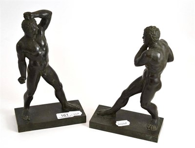 Lot 161 - Pair of bronzes of the pugilists Creugas and Damoxenos after Canova, 28cm high