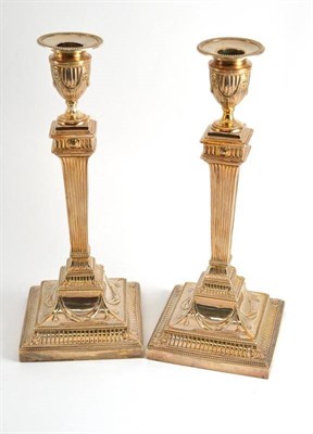 Lot 167 - Pair of late Victorian loaded silver candlesticks with nozzles, Sheffield 1903, 33cm high