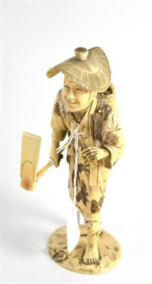 Lot 178 - A late 19th century ivory figure of a gentleman, 23cm