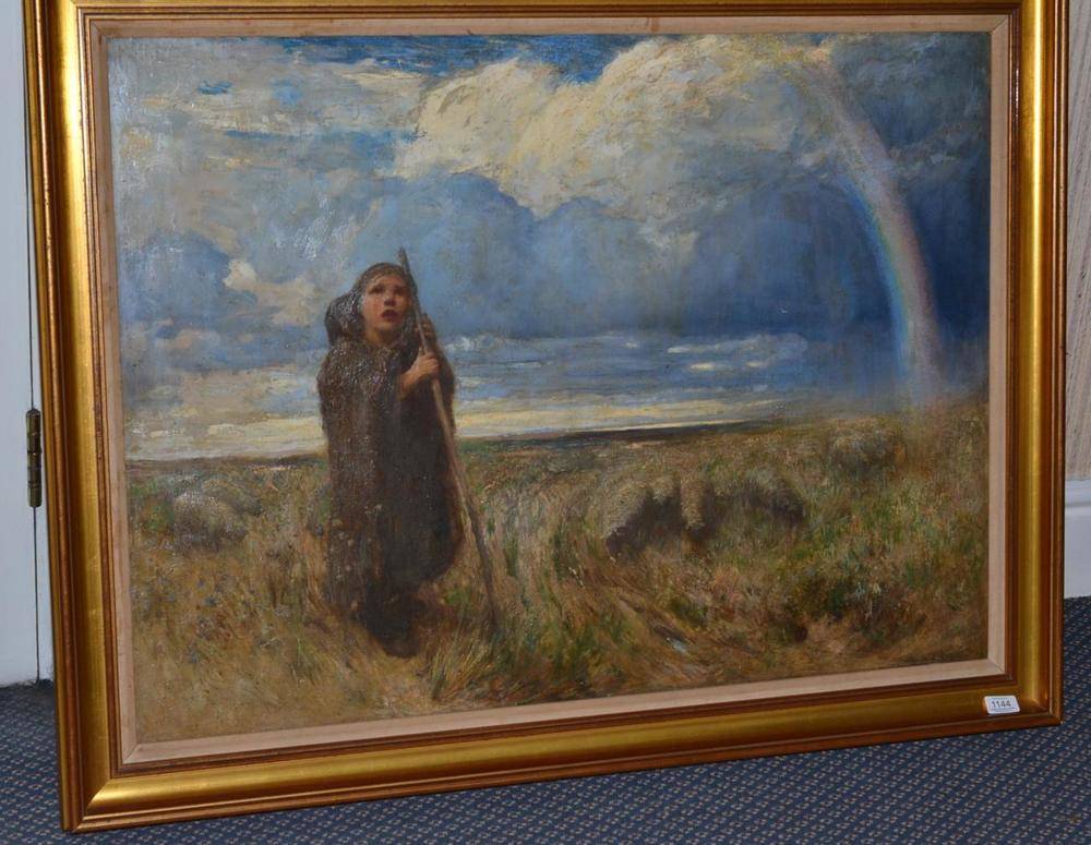 Lot 1144 - John Henry Henshall RWS (1856-1928), The young shepherd boy, signed, and indistinctly dated, oil on