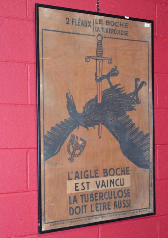 Lot 1259 - A WWI American propaganda campaign poster, depicting an eagle being slayed by a sword and inscribed