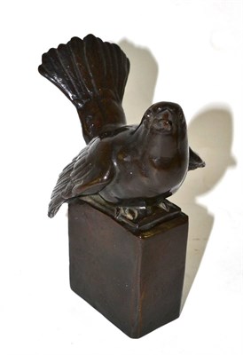 Lot 13 - E Gomanski, bronze bird sculpture, 14cm high