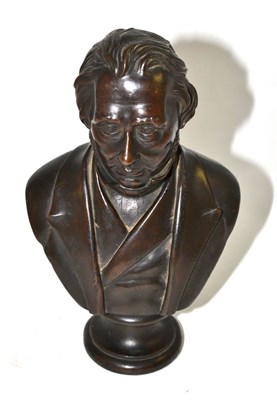 Lot 18 - A bronze bust of Henry John Temple, 3rd Viscount Palmerston