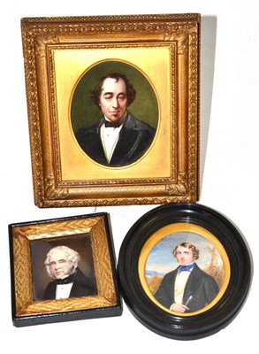 Lot 24 - Miniature of Palmerston, another of Prince Albert and another possibly Disraeli (3)