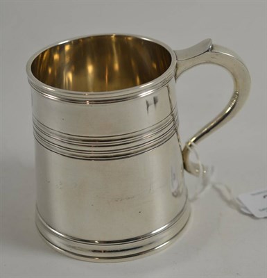 Lot 25 - A silver mug, Cheshire regiment, height 9cm