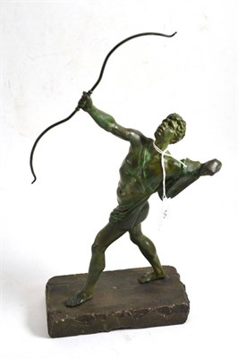 Lot 55 - Bronze figure of an archer, 35cm high