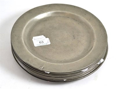 Lot 63 - Eleven pewter plates, 23cm diameter