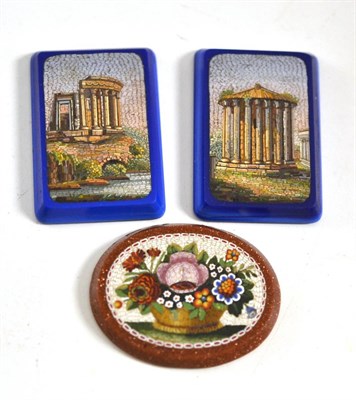 Lot 111 - Three 19th century Italian micro-mosaics