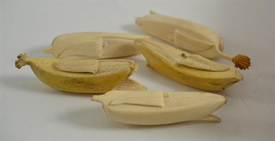 Lot 124 - Five 19th century Japanese bone fruits