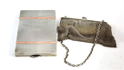 Lot 137 - A silver purse and a silver cigarette case