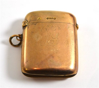 Lot 141 - An Edwardian 9ct gold vesta case, London 1903