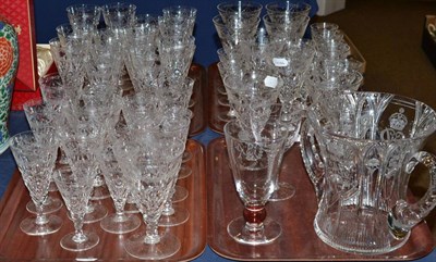 Lot 158 - A suite of engraved drinking glasses to commemorate George VI 1937 (on four trays)