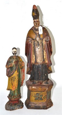 Lot 161 - Two carved wooden saints