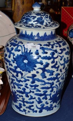 Lot 166 - Chinese blue and white transitional baluster jar, 39cm high