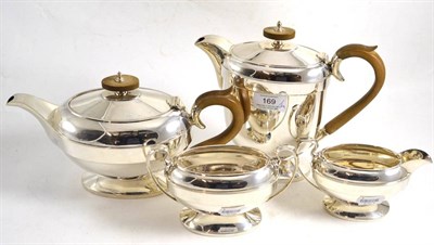 Lot 169 - A silver four piece Walker & Hall tea service