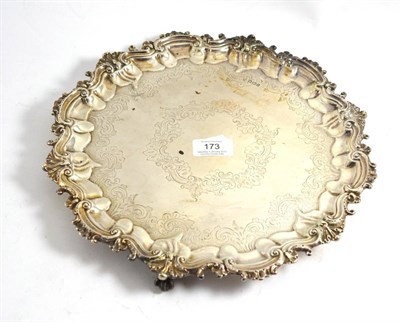 Lot 173 - Victorian silver salver with cast and applied Chippendale border, Sheffield 1897