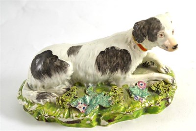 Lot 187 - A Staffordshire pearlware hound, 15cm diameter