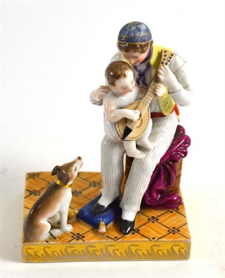 Lot 195 - A Russian porcelain figure group, 12cm high