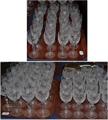 Lot 196 - Three trays of crystal wine glasses